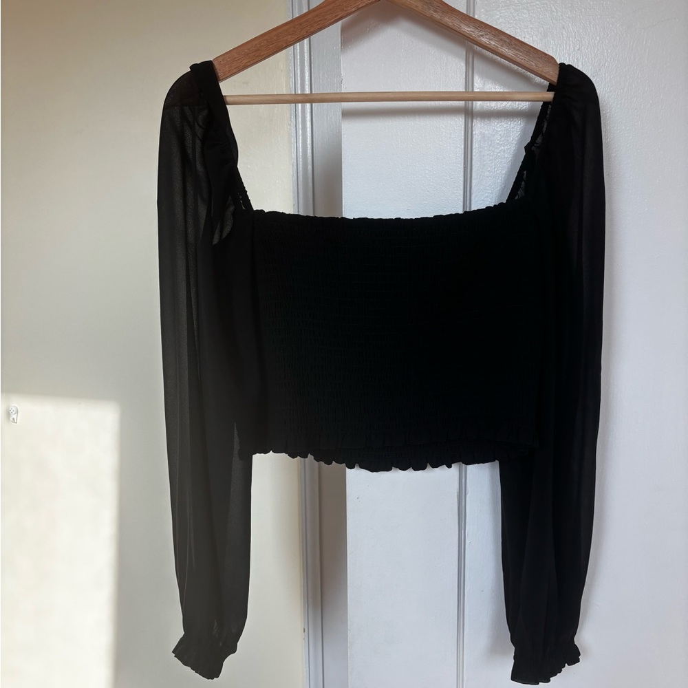 Wilfred Black Smocked Women's Top